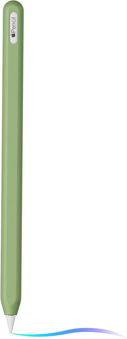 Ultra Thin Silicone Skin Cover Compatible with Apple Pencil 2nd Gen, Protective Silicone Case for iPad Pro 11 12.9 inch 2018 Pencil Case Shockproof Soft Silicone Sleeve(Matcha Green)