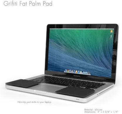 GRIFITI Small Slim Palm Pads Notebook Wrist Rest with Tacky Silicone Reposition Ergonomic Carpal Tunnel Resting Support for Computer MacBook & Laptop Keyboard Typing Pad (2 Small 3 x 2.75 inches)