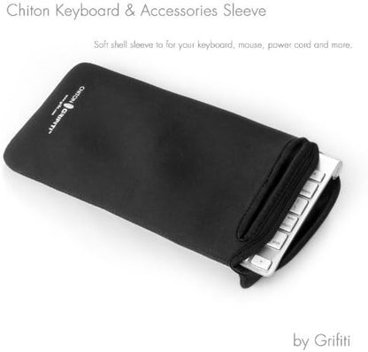 GRIFITI Chiton Slim 11 5.75" x 11.5" Neoprene Keyboard Sleeve Cover for Tenkeyless Mechanical & 11 Inch 10keyless Keyboards Portable Case - Extra Pocket for Cable, Computer Mouse or Gaming Trackpad