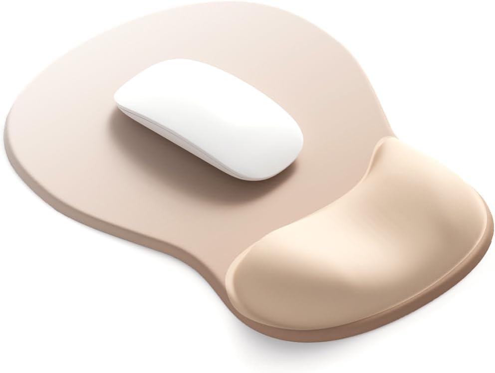 ErgoComfort Gel Wrist Rest Mouse Pad-Ergonomic Office Mousepad with Wrist Support-Non-Slip, Design Desk Accessories Mat for Home&Game Decor (06Mocha Sand)