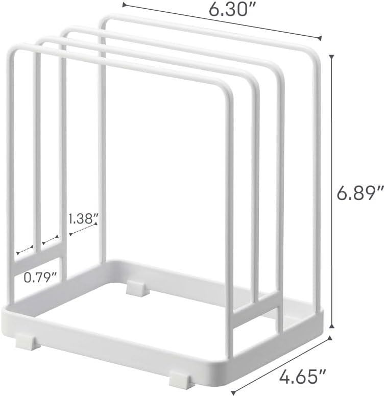 Yamazaki Home Tower Cutting Board Holder Storage Stand For Round And Rectangular Chopping Boards - Steel