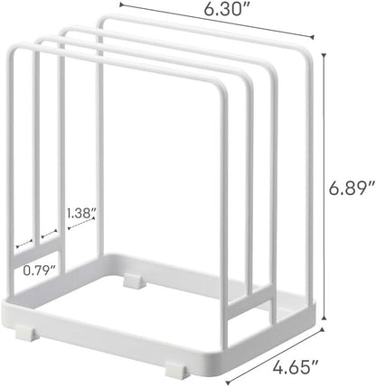 Yamazaki Home Tower Cutting Board Holder Storage Stand For Round And Rectangular Chopping Boards - Steel