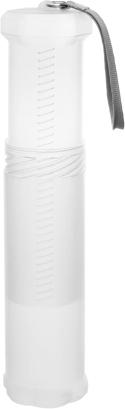 QWORK Extendable Artist Storage Tube - Durable Plastic, 2 Pack Adjustable Length 8.5" to 15", 2.4" Width, Translucent with Carrying Lanyard for Brushes, Pens & Watercolor Supplies
