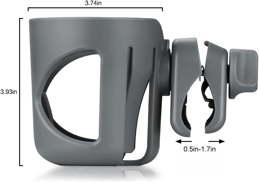 Accmor Stroller Cup Holder, Universal Cup Holder for Stroller Walker Bike, 360° Rotatable Large Caliber Designed Bottle Holder for Stroller, Bike, Wheelchair, Scooter