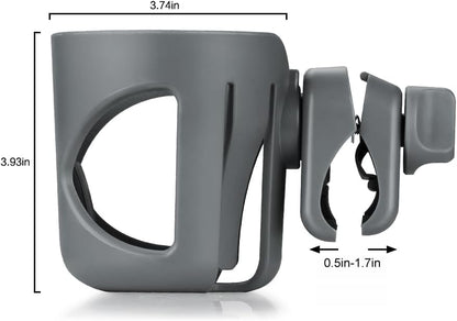 Accmor Stroller Cup Holder, Universal Cup Holder for Stroller Walker Bike, 360° Rotatable Large Caliber Designed Bottle Holder for Stroller, Bike, Wheelchair, Scooter
