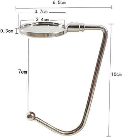 5 Pack Purse Hook Hanger, Metal Hook Long Handbag Hanger for Table Desk,Portable Bag Holder Under Counter Handbags Hook for Women Girl