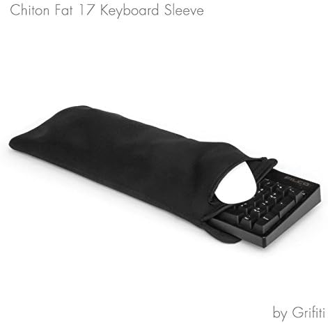 GRIFITI Chiton Fat 17 7" x 18" Neoprene Keyboard Sleeve Cover for 17 Inch 10key Mechanical & Standard Keyboards Portable Case - Extra Pocket for Cable, Mouse, Gaming Trackpad or Computer Tenkeyless