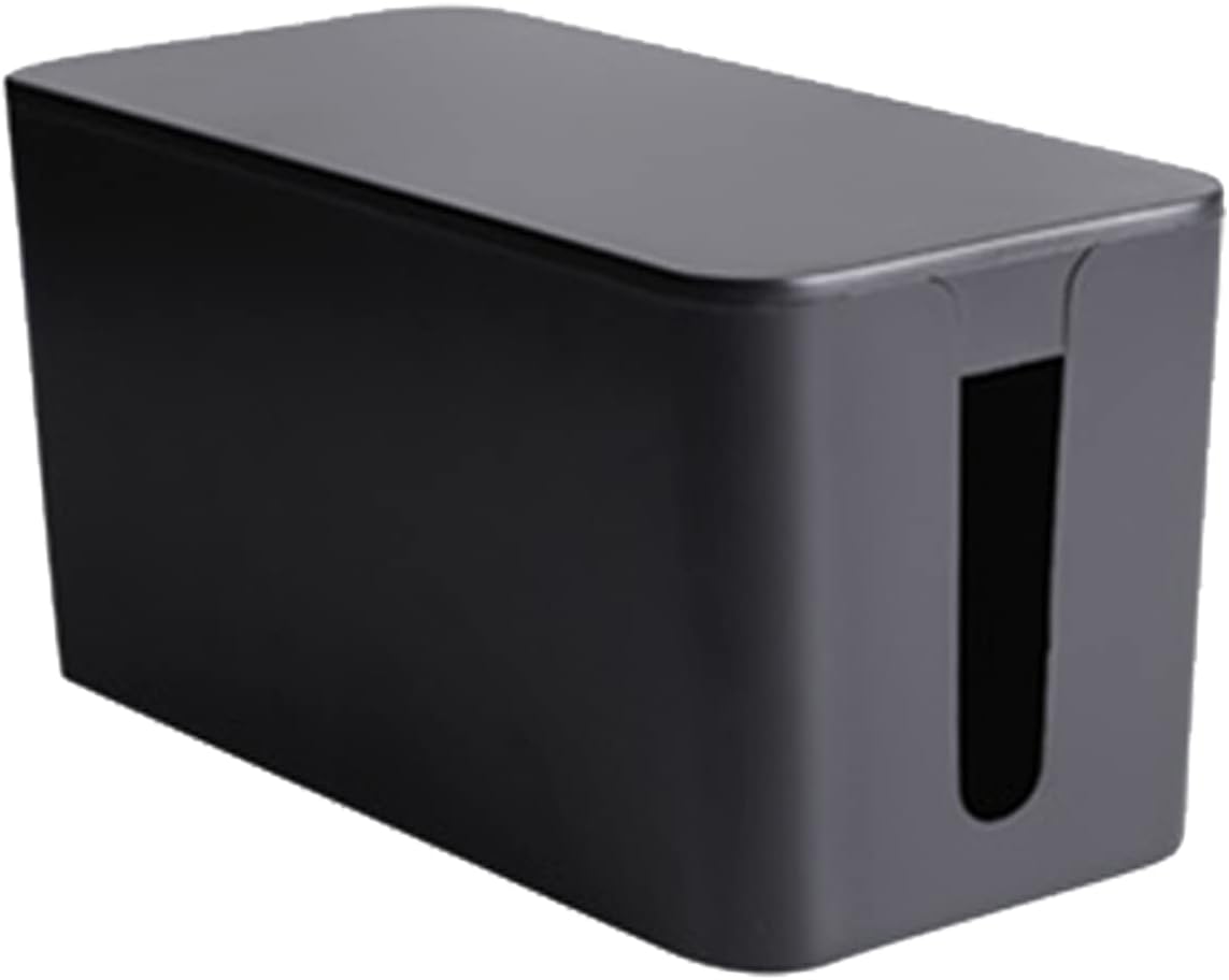 Cable Management Box,Cord Organizer Box for Home and Office System to Cover and Hide, Power Strips, Cords,Surge Protector (Small, Black)