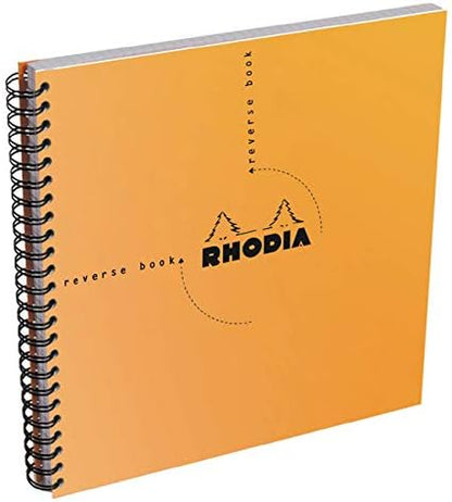 Rhodia Reverse Book & Dot Book - Dot Grid 80 sheets - 8 1/4 x 8 1/4 - Black Cover