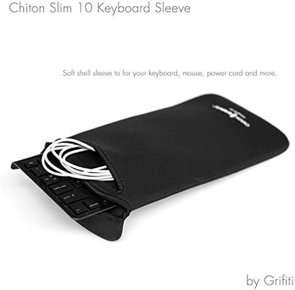 GRIFITI Chiton Slim 11 5.75" x 11.5" Neoprene Keyboard Sleeve Cover for Tenkeyless Mechanical & 11 Inch 10keyless Keyboards Portable Case - Extra Pocket for Cable, Computer Mouse or Gaming Trackpad