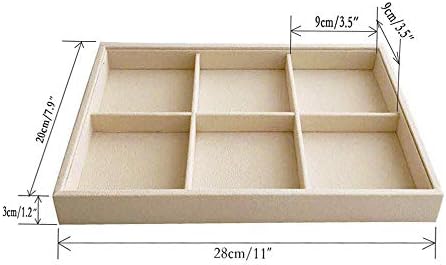 Velvet Sunglasses Organizer Tray 4 Slot, Stackable Eyewear & Glasses Display Case, Premium Beige Velvet, Scratch-Free Lining, Drawer Insert for Dressing Table Vanity Home Retail Trade Show