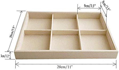 Velvet Sunglasses Organizer Tray 4 Slot, Stackable Eyewear & Glasses Display Case, Premium Beige Velvet, Scratch-Free Lining, Drawer Insert for Dressing Table Vanity Home Retail Trade Show