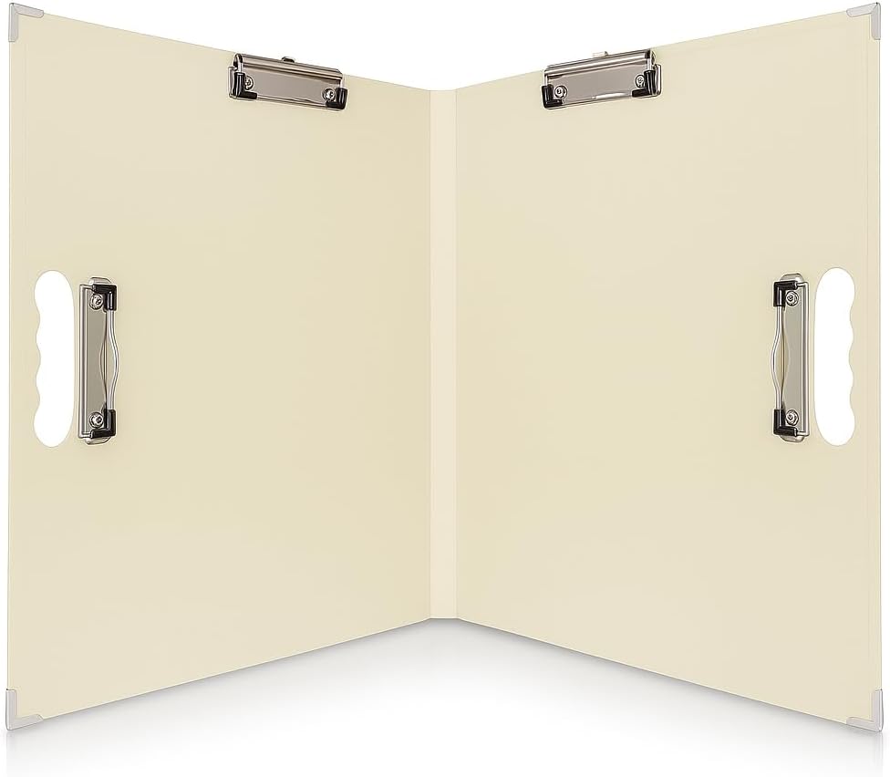 18x24 Clipboard - Foldable 18x24 File Folder & Drawing Board - Folds to 11x17 Clipboard, 4 Clips, Corner Protectors, Portable Art Portfolio, Architecture Folder, 11x17 Binder, Portfolio Binder (Green)