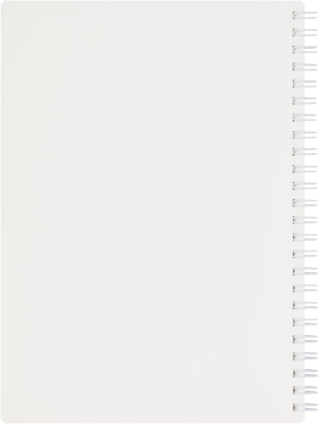 Maruman Mnemosyne Lined Notebook- Vertical A5, 5.83" x 8.27", 70 Sheets / 140 Pages, 7mm College Ruled With Center Line Journal, Perforated Pages & Wire-Bound to Lay Flat, Black, Made in Japan - Colors A