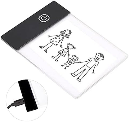 A6 Light Pad for Tracing, Ultra-Thin USB LED Light Box for Drawing, Sketching, Animation, and Diamond Painting, Dimmable Brightness Copy Board for Artists and Kids