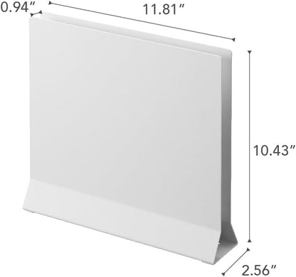 Yamazaki 1999 Placemat Stand, White, Approx. W11.8 x D2.6 x H10.4 inches (30 x 6.5 x 26.5 cm), Tower Placemat Storage, Tray Storage, Round Compatible