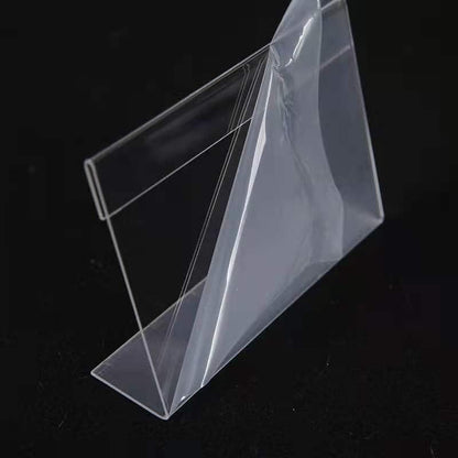 Clear Acrylic Sign Holders with Slanted Back, Adjustable Desk Display Stand for Office and Business,Acrylic Store Price Tag Rack with Slant Back Any Literature Flyer Document Rack(4 * 6cm)