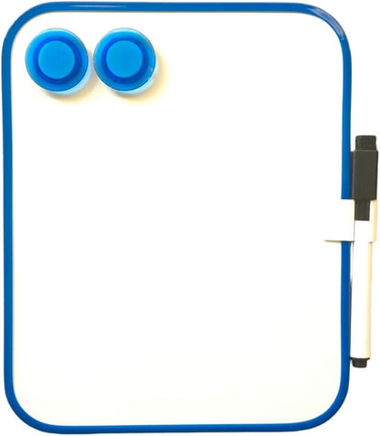 Small Dry Erase Board，Fridge Whiteboard，6" X 8" with Dry Erase Markers Magnetic and 2 Magnets，Mini Whiteboard for Office Door，School Lockers（White）