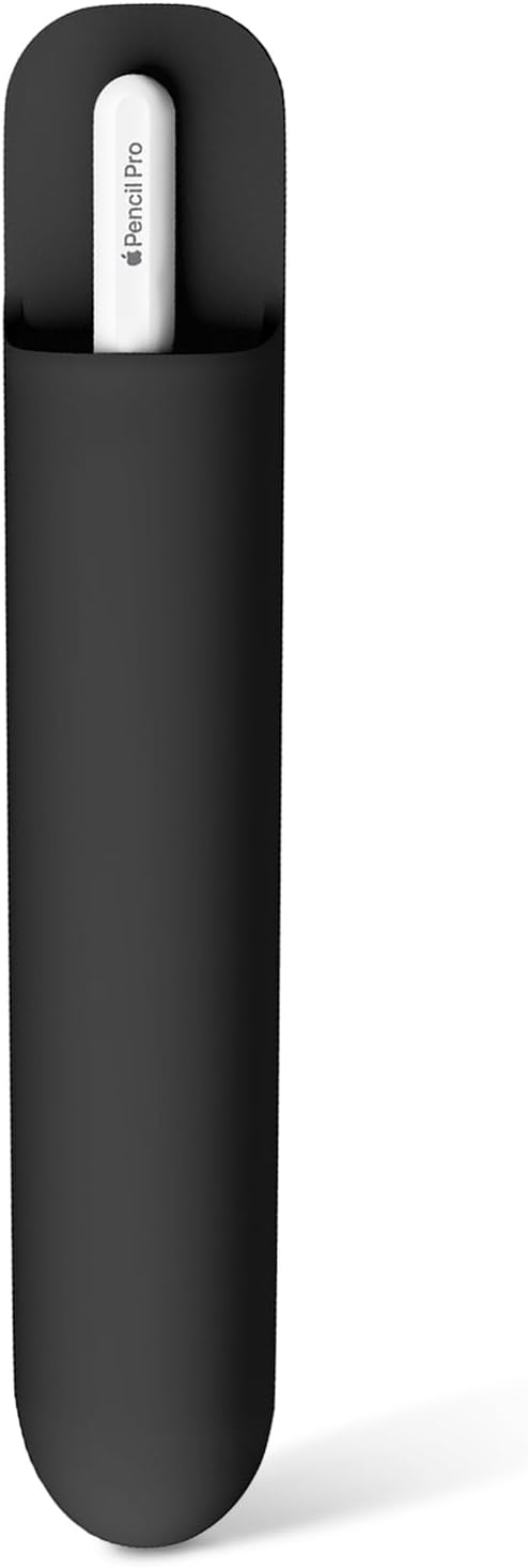 MoKo Pencil Case Holder, Adhesive Silicone Pencil Protected Sleeve Compatible with Apple Pencil Pro/ (USB-C)/ 1st/ 2nd Generation, Similarly Sized Styluses Accessories, Black