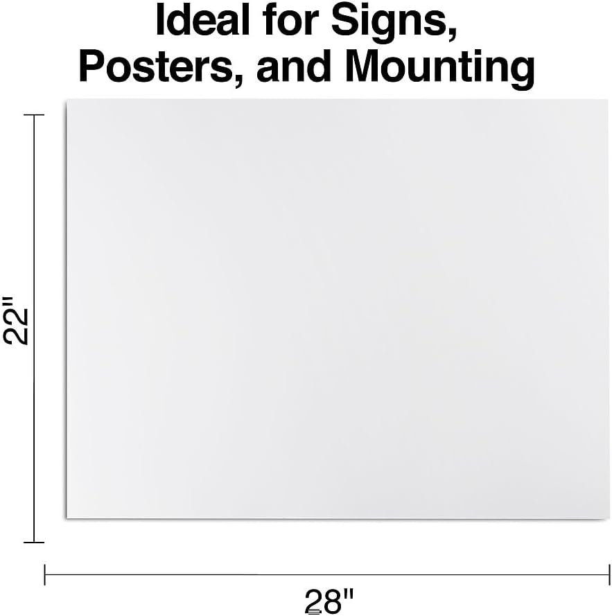 Staples Poster Board, 22" x 28", White, 20/Carton - Display Boards for School & Office Projects