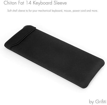 GRIFITI Chiton Fat 14 7" x 14" Neoprene Keyboard Sleeve Cover For 14 Inch Tenkeyless Mechanical & Standard 10keyless Keyboards Portable Case - Extra Pocket for Cable, Computer Mouse or Gaming Trackpad