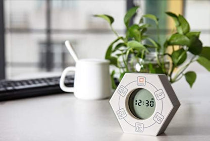 Home & Office Timer with Clock, 5,15, 30, 45, 60 Minute Preset Countdown Timer, Easy-to-Use Time Management Tool (Cyan)