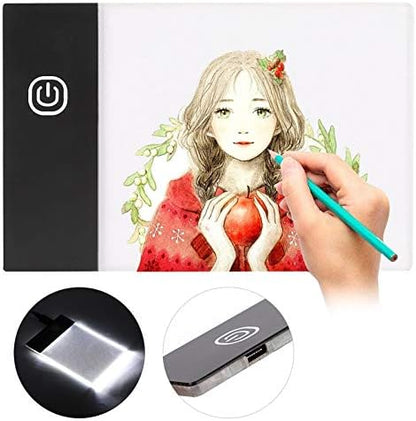 A6 Light Pad for Tracing, Ultra-Thin USB LED Light Box for Drawing, Sketching, Animation, and Diamond Painting, Dimmable Brightness Copy Board for Artists and Kids