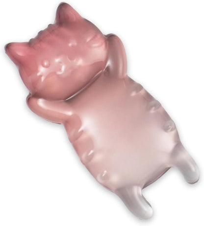 Ergonomic Gel Mouse Wrist Rest – Clear Cute Cat Mouse Wrist Rest, Comfort & Support for Typing and Gaming (Pink)