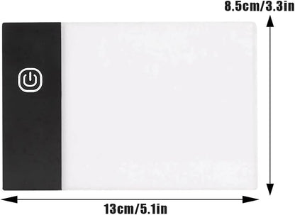 Msiud LED Light Board, A6 Portable Box Tracer Function Brightness Adjustable Tracing Flip Book Tablet Copy Paint Pad Drawing Sketching Power Artcraft Transferring Streaming Animation Stenciling