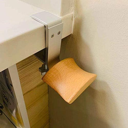 YANGMEI Under-Desk Mount Headphone Hanger Holder Headset Stand Walnut Wood Headphone Rack Hook Desk Tabletop Tape Under-Desk Mount Headphone Hanger Holder for Audio,Studio & Gaming Headphones