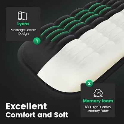 MEKASS Ergonomic Wrist Rest for Keyboard and Mouse, Soft Memory Foam Keyboard Wrist Rest Set with Non-Slip Silicone Base, Easy Typing, Pain Relief, Comfort for Office, Work, Gaming (Classic Black)