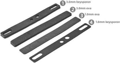 Mechanical Keyboard Spacebar Foam Sound Insulation Foam Noise Absorbing Switch Silencer Pad Cotton Compatible with 6.25U Mechanical Keyboard Space Bar Black 4PCS/Set