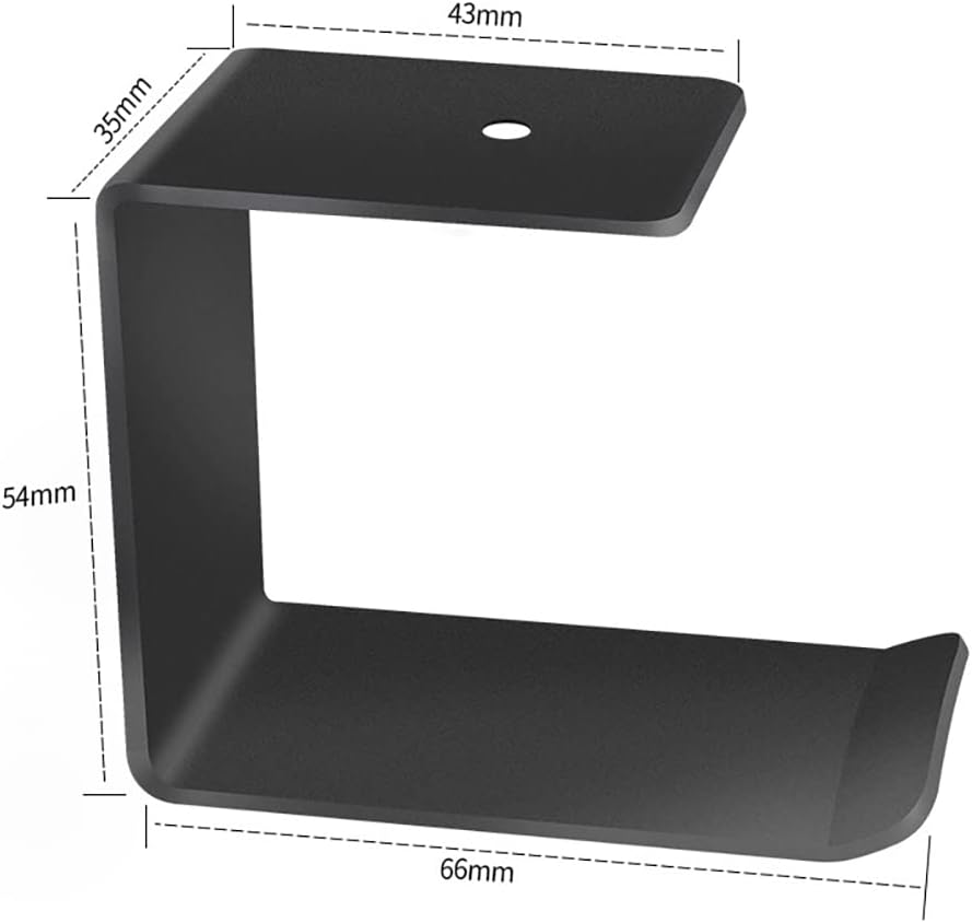 Aluminum Under-Desk Headphone Hook, with Strong Adhesive VHB Tape, Holds 5 lbs (Black)