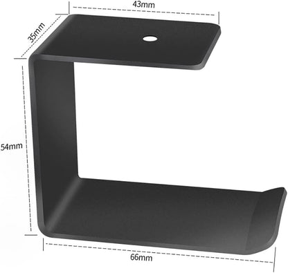 Aluminum Under-Desk Headphone Hook, with Strong Adhesive VHB Tape, Holds 5 lbs (Black)
