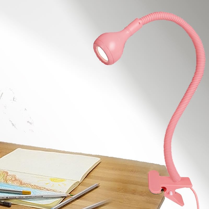 LED Desk Lamp Clip On Light,360°Flexible Gooseneck and Clamp Reading Light,Portable USB Powered Task Light with Clamp,Night Light Clip on for Desk, Bed Headboard and Computers Silver