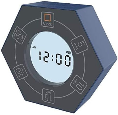 Home & Office Timer with Clock, 5,15, 30, 45, 60 Minute Preset Countdown Timer, Easy-to-Use Time Management Tool (Cyan)