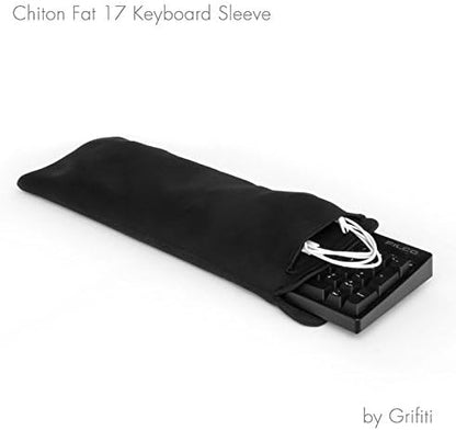 GRIFITI Chiton Fat 17 7" x 18" Neoprene Keyboard Sleeve Cover for 17 Inch 10key Mechanical & Standard Keyboards Portable Case - Extra Pocket for Cable, Mouse, Gaming Trackpad or Computer Tenkeyless
