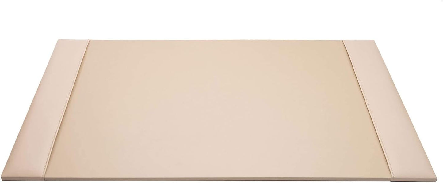 DACASSO Bonded Leather Desk Pad with Side Rails - Luxury Leather Desk Blotter for Writing - Padded Executive Desk Surface Protector - ( Burgundy, 30” x 18”)
