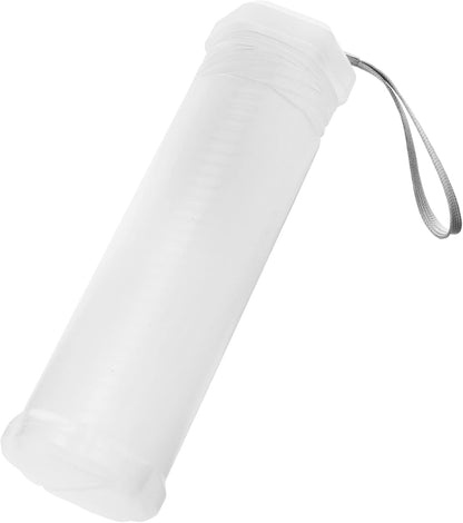 QWORK Extendable Artist Storage Tube - Durable Plastic, 2 Pack Adjustable Length 8.5" to 15", 2.4" Width, Translucent with Carrying Lanyard for Brushes, Pens & Watercolor Supplies