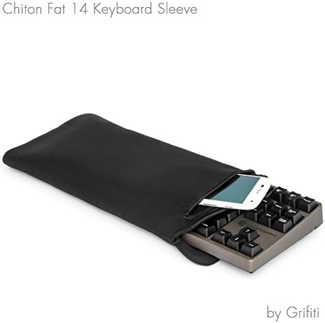 GRIFITI Chiton Fat 14 7" x 14" Neoprene Keyboard Sleeve Cover For 14 Inch Tenkeyless Mechanical & Standard 10keyless Keyboards Portable Case - Extra Pocket for Cable, Computer Mouse or Gaming Trackpad