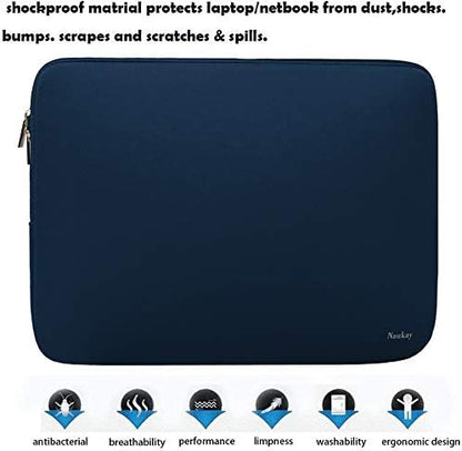 Naukay Laptop Sleeve Case, 15.6 Inch,Resistant Neoprene Notebook Computer Pocket Case/Tablet Briefcase Carrying Bag Compatible Asus/Dell/Fujitsu/HP/Sony/Toshiba/Acer- (Black)