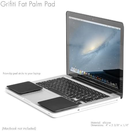 GRIFITI Small Slim Palm Pads Notebook Wrist Rest with Tacky Silicone Reposition Ergonomic Carpal Tunnel Resting Support for Computer MacBook & Laptop Keyboard Typing Pad (2 Small 3 x 2.75 inches)