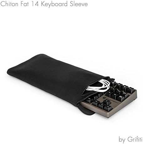 GRIFITI Chiton Fat 14 7" x 14" Neoprene Keyboard Sleeve Cover For 14 Inch Tenkeyless Mechanical & Standard 10keyless Keyboards Portable Case - Extra Pocket for Cable, Computer Mouse or Gaming Trackpad