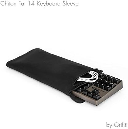 GRIFITI Chiton Fat 14 7" x 14" Neoprene Keyboard Sleeve Cover For 14 Inch Tenkeyless Mechanical & Standard 10keyless Keyboards Portable Case - Extra Pocket for Cable, Computer Mouse or Gaming Trackpad