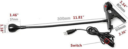 LED Desk Lamp Clip On Light,360°Flexible Gooseneck and Clamp Reading Light,Portable USB Powered Task Light with Clamp,Night Light Clip on for Desk, Bed Headboard and Computers Silver