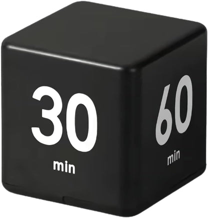 Feilifan Cube Timer, Productivity Cube Flip Timer for Kitchen Studying Workout Classroom Kids ADHD 15-20-30-60 Minute Preset, White