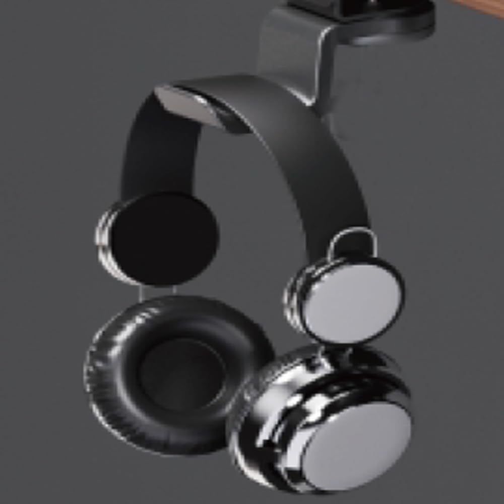 Headphone Hook Under Desk Holder Hanger Nylon 360° Rotating Adjustable Lightweight Students' Desk Hook Mount for Desk & Table Bag Backpack Headset Hook with 50lb Capacity (Screw Fixation)