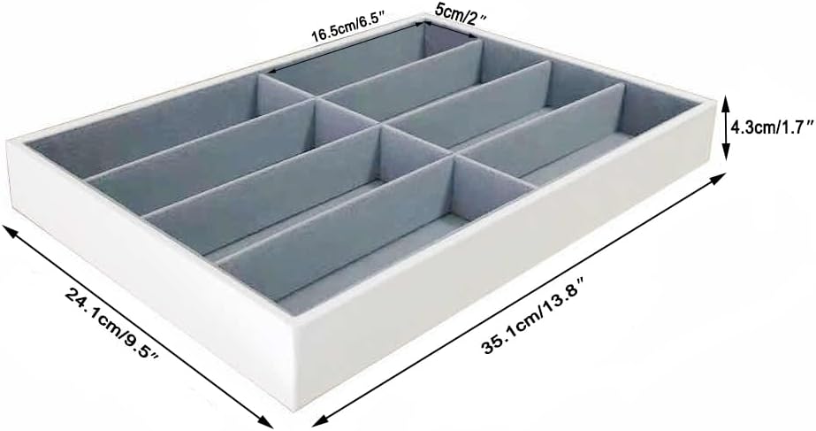 Premium Quality Sunglasses Tray Organizer Display PU Leather Exterior Soft Velvet Liner
