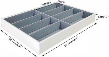 Premium Quality Sunglasses Tray Organizer Display PU Leather Exterior Soft Velvet Liner