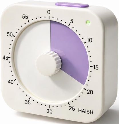 60 Minute Visual Timer for Kids - Premium Countdown Timer with Magnetic Back & Pause Function, Silent Operation for Classroom Teaching Home, Time Management Tool(Batteries Included) (Green)